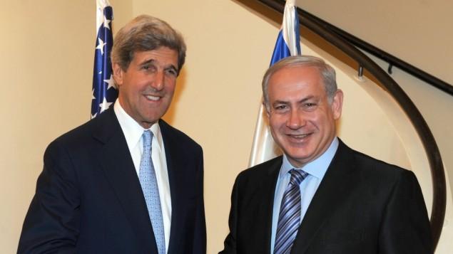 Prime Minister Benjamin Netanyahu during his meeting with United States Senator John Kerry in Jerusalem, June, 2010. (Photo credit: Moshe Milner/GPO/Flash90)