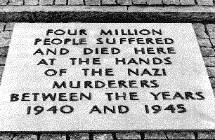 Auschwitz plaque: 4 million dead