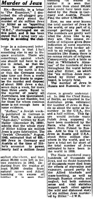 Murder of Jews Examiner Launceston, Tas. Monday 22 October 1951