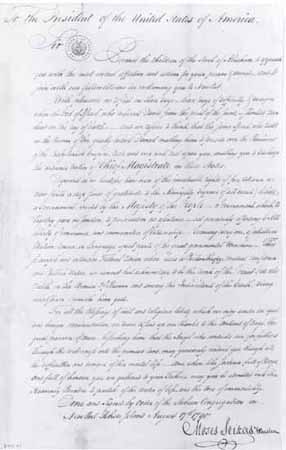 Moses Seixas petition to Abraham Lincoln