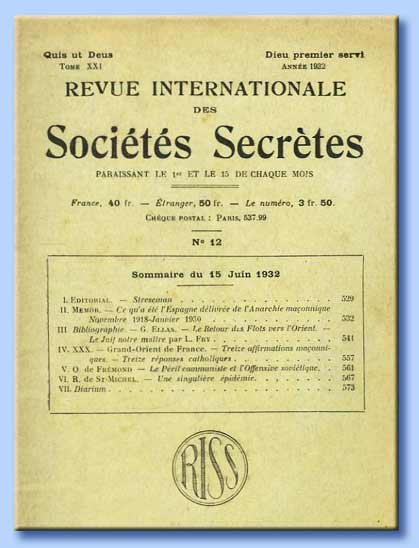 revue internationale des sociétés secrètes