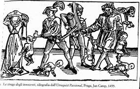 The Massacre of the Innocents, woodcut from the Ultraquist Passional, Prague, Jan Camp, 1495