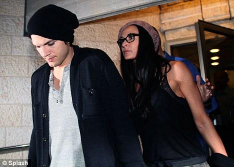 Ashton Kutcher and Demi Moore at the Ben Gurion Airport
