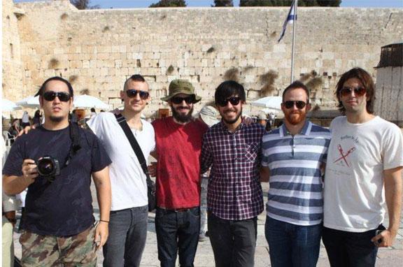 American rockers Linkin Park tour the old city of Jerusalem before their performance in Tel Aviv