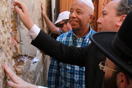 Russell Simmons at the Western Wall in Jerusalem.