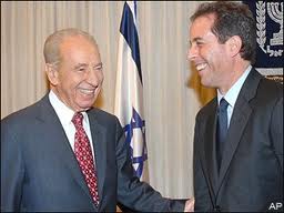 Jerry Seinfeld with Israeli President Shimon Peres